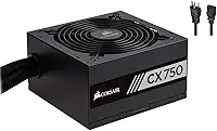 Fonte Corsair 750W 80 Plus Bronze Cx750 - Cp-9020123-Br, PRETO