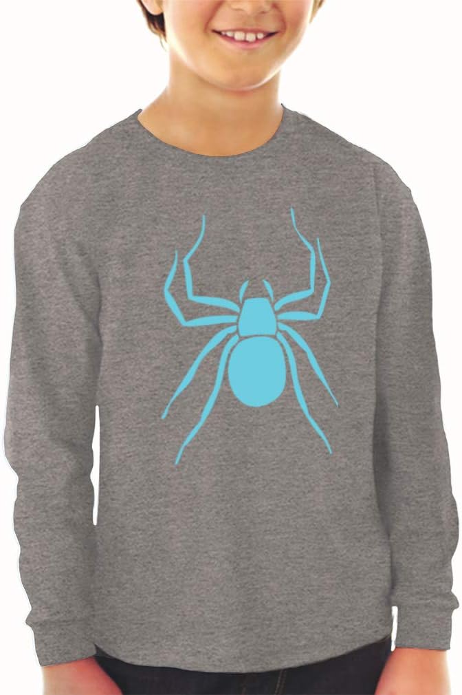 Kids Long Sleeve T Shirt Heroes Spider for Superhero Blue Spider Cotton Girls & Boys Clothes Funny Graphic Tee Royal Blue Design Only 4T - Image 2