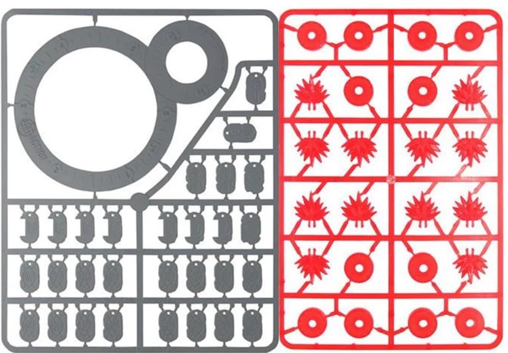 Warlord Games Bolt Action Templates, Tokens and Pin Markers set, Red, 23 cm x 18 cm