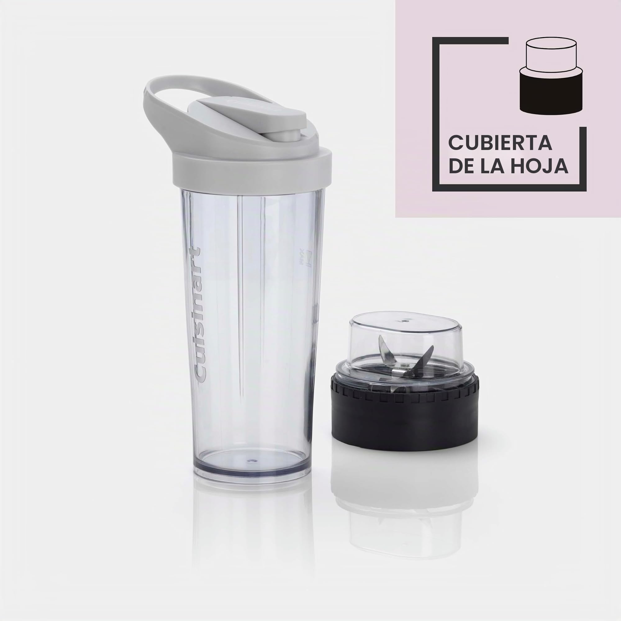 Cuisinart Licuadora portátil inalámbrica para llevar de 450 ml, trituradora de hielo, frappé, batidos recargable por USB, vaso de mezcla Tritan sin BPA con tapa incluida