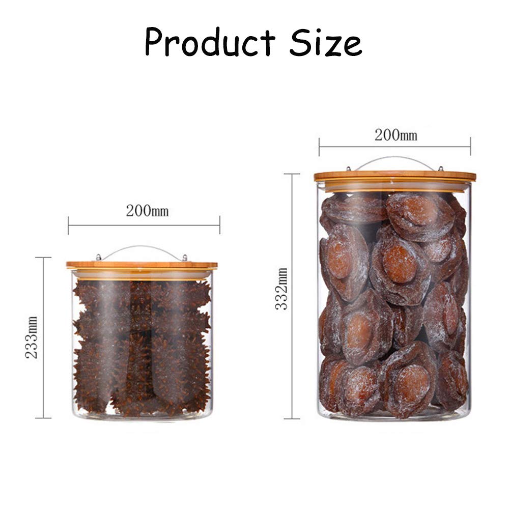 Contenitore Contenitori Alimentari, Barattoli di Vetro, Ermetico, Vasetti di Conservazione per tè Erbe Spezie Zucchero Contenitori per Alimenti Durevole, 5000ml