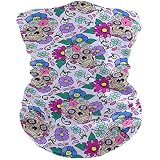 visesunny Seamless Bandana Neck Gaiter Sugar Skull Day Of The Dead Headband Motorcycle Scarf for Women Men