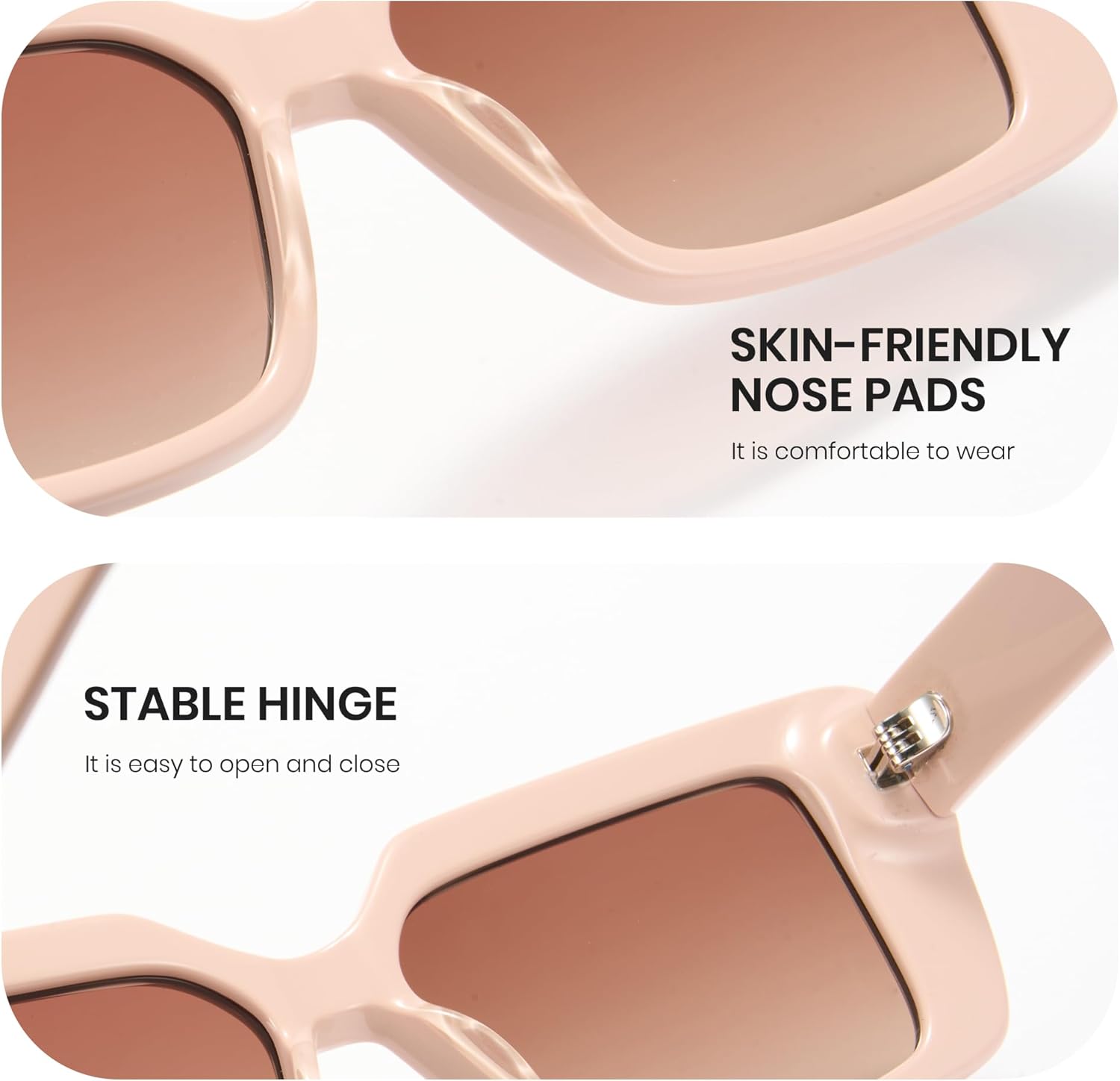Cyxus Polarized Rectangular Sunglasses Acetate Frame UV400 Protection Stylish Shades Women Men P1226