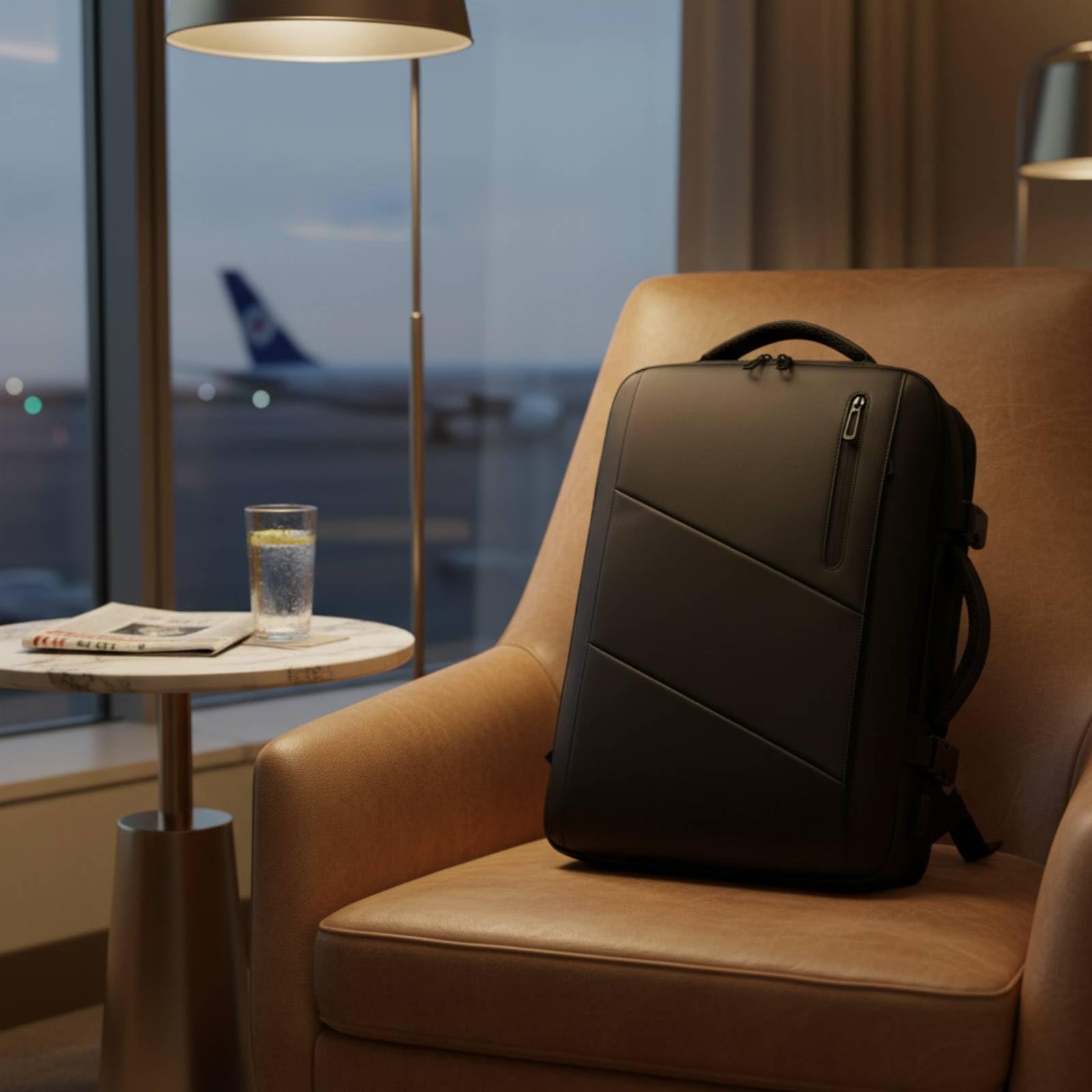 Mochila Expandible Hombre Mochila de Viaje Mochila para Portátil Mochila con Puerto USB y Separación Húmedo Seco en Oxford y