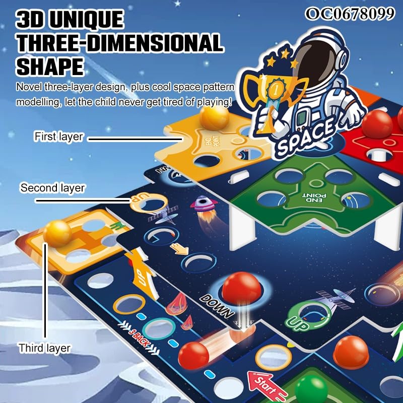 Image of Goyal's Super Chess Ludo Battle 3D Aeroplane Chess | Space Theme Strategy Board Game for Kids & Family | Multi-Layered Flying Chess Game | Floor Puzzle & Brain Development Toy