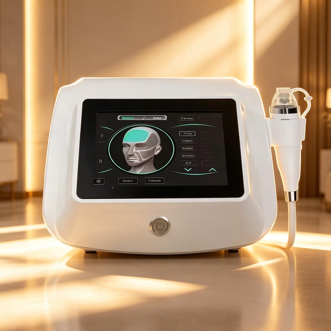 QianCruxtacy RF Microneedling Machine with 4 Interchangeable Heads (10/25/64/Nano),Fractional RF Technology for Wrinkle Removal,Acne Scar Repair,Stretch Marks,and Skin Lifting,for Home and Salon Use