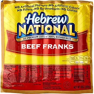 Hebrew National Beef Franks, 12 Oz (4 Pack) 28 Total Hotdogs