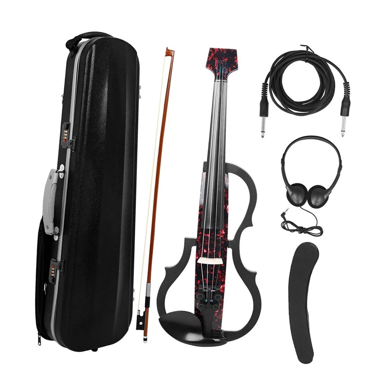 Violín Eléctrico 4/4 Con Auriculares Para Principiantes Instrumento De Violín(1set)