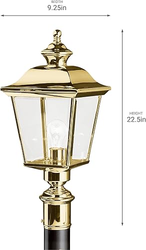 Miniatura 2 de Kichler 9913PB Bay Shore - Soporte de poste para exteriores, 1 luz, latón pulido