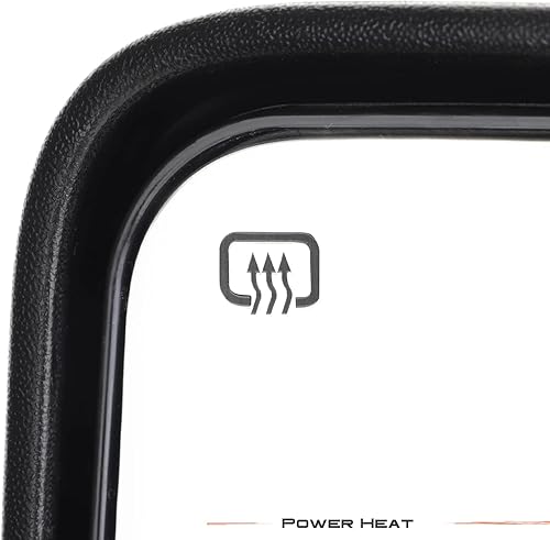 Miniatura 9 de AKKON - Se adapta a Titan Power 2017-2021 con calefacción, manual, plegable, extensible, espejo de remolque cromado con señal de giro LED + punto