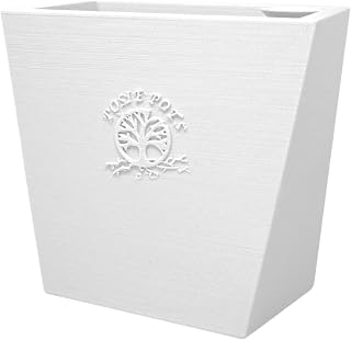 Posie Pot Medium Twisted Square - Self Watering Planter 5x5 Inch - Indoor Plant Pot with 30 Day Reservoir - 3D Printed Bioplastic - No Guilt Plant Care - Made in USA, White