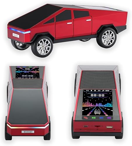 Miniatura 3 de WS-580 Replica Bluetooth Pickup Truck Altavoz portátil, con pantalla de visualización, sonido HD, emparejamiento TWS, radio FM, micrófono