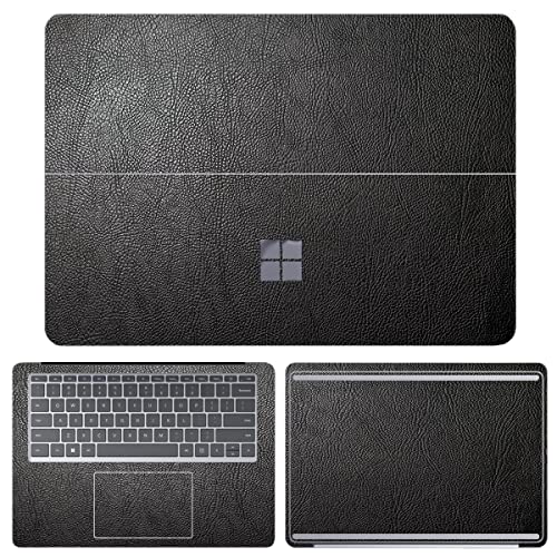 SopiGuard Sticker Skin for 2021 Microsoft Surface Laptop Studio Edge-to-Edge Vinyl Wrap Include Top, Keyboard, Bottom Panels (Leather Black)
