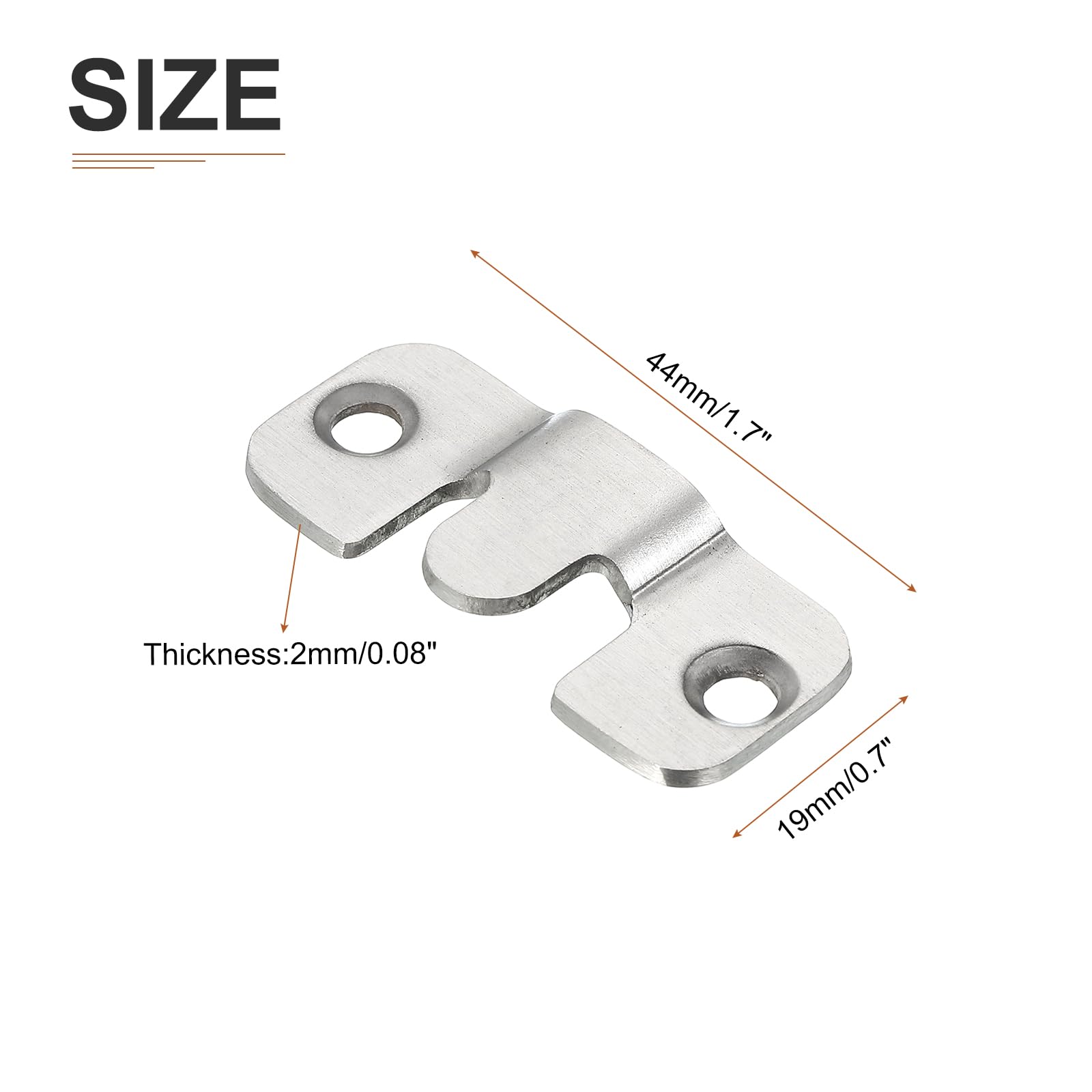 DTGN 44x19mm Picture Hangers Flush Mount Bracket, 20Pcs - Image 2