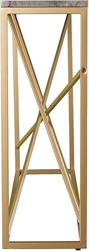 Miniatura 5 de SEI Furniture Arendal - Mesa consola delgada de mármol sintético, sala de estar, pasilloentrada, comedor, estilo moderno, hierro con recubrimiento