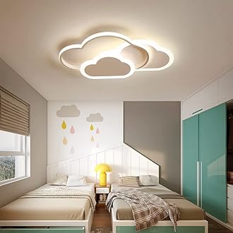 3D Ceiling Light Led Creative Stereoscopic Clouds Ceiling Lamp Lighting for Boys Girls Bedroom Kindergarten, Warm White Light, 32W [Energy Class F]