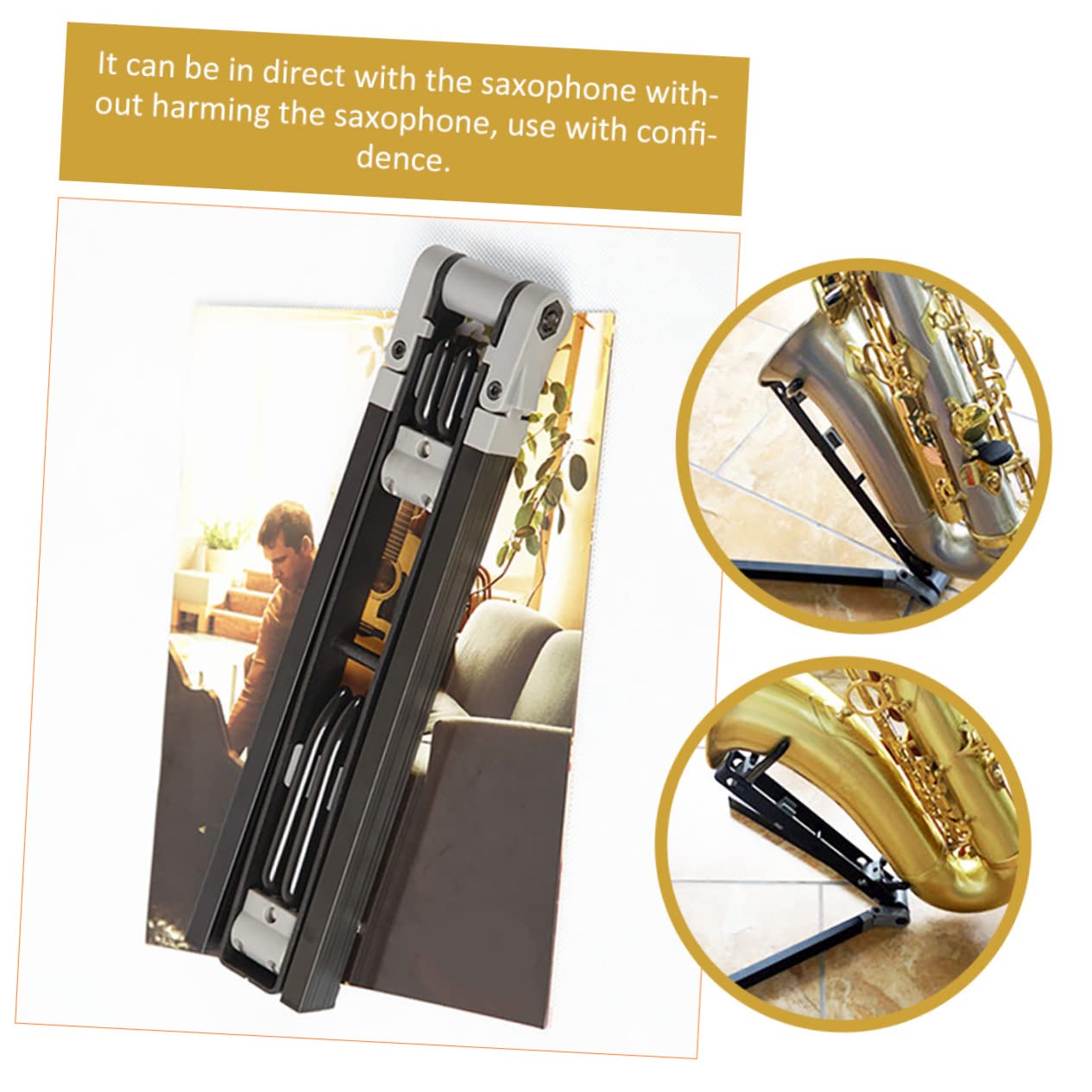 TOYANDONA Supporto Per Sax Pieghevole e Portatile Stativo Metallo Per Saxofono Supporto Di Stoccaggio Per Sax Contralto