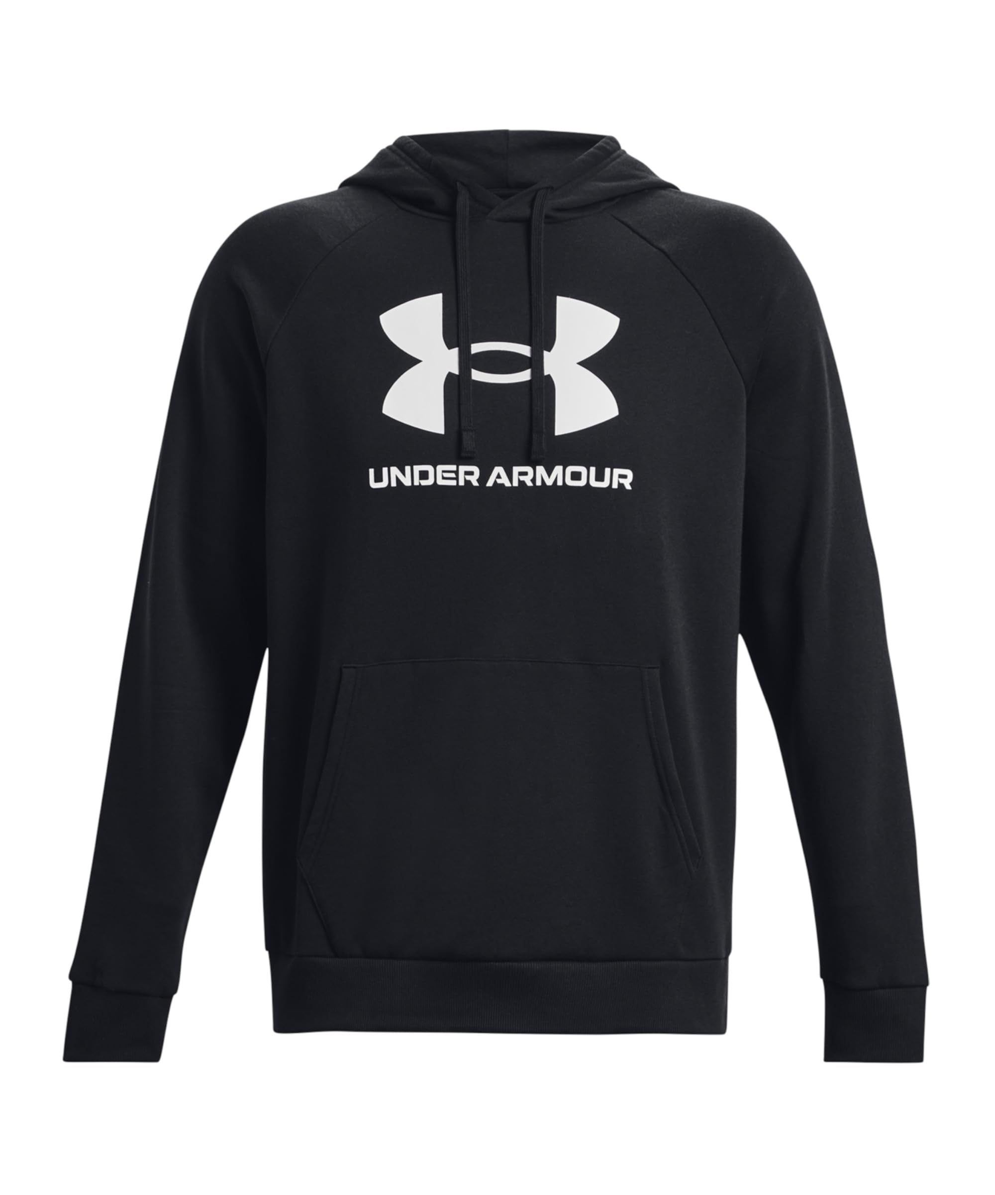 Under Armour Men's Rival Fleece Logo Hoodie, (001) Black / / White, 4XL