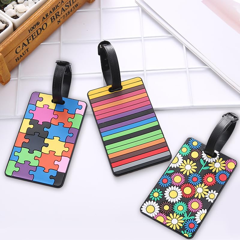 3 etiquetas de bagagem para malas - Etiquetas essenciais de viagem com proteção de privacidade