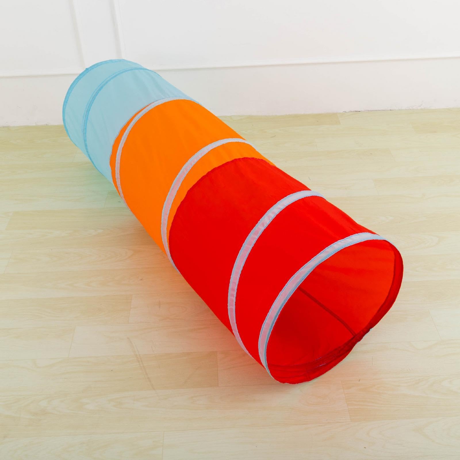 Spieltunnel für Kinder, Faltbares Spielzelt, Strapazierfähige Materialien, Fördert Die Motorik, Platzsparend zu Verstauen, 1,5 m Orangerot