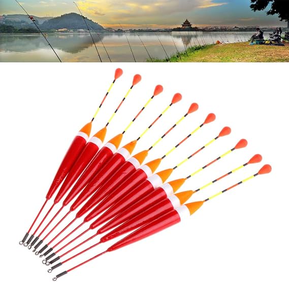 10pcs Carp Fishing Floats Set Buoy Bobber Stick for Fish Tackle Vertical 9# 0.8g