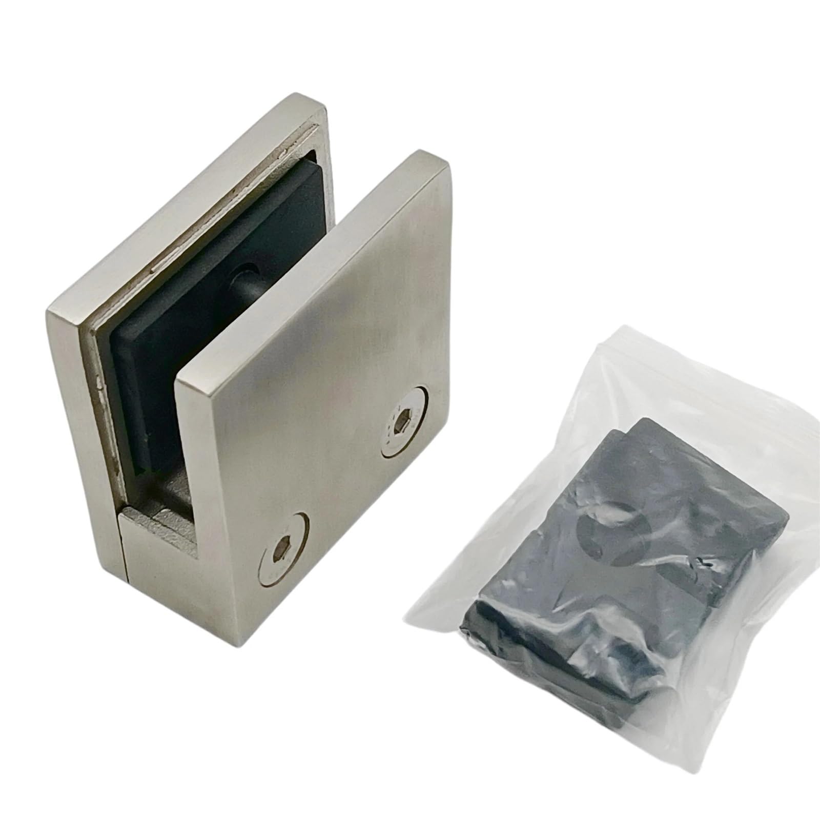 Morsetti per vetro, 4 pezzi, in acciaio inossidabile 316, staffe per vetro, 8-12 mm, resistenti morsetti quadrati per vetro per scale doccia, balaustre, balcone (8 mm, 10 mm, 12 mm)