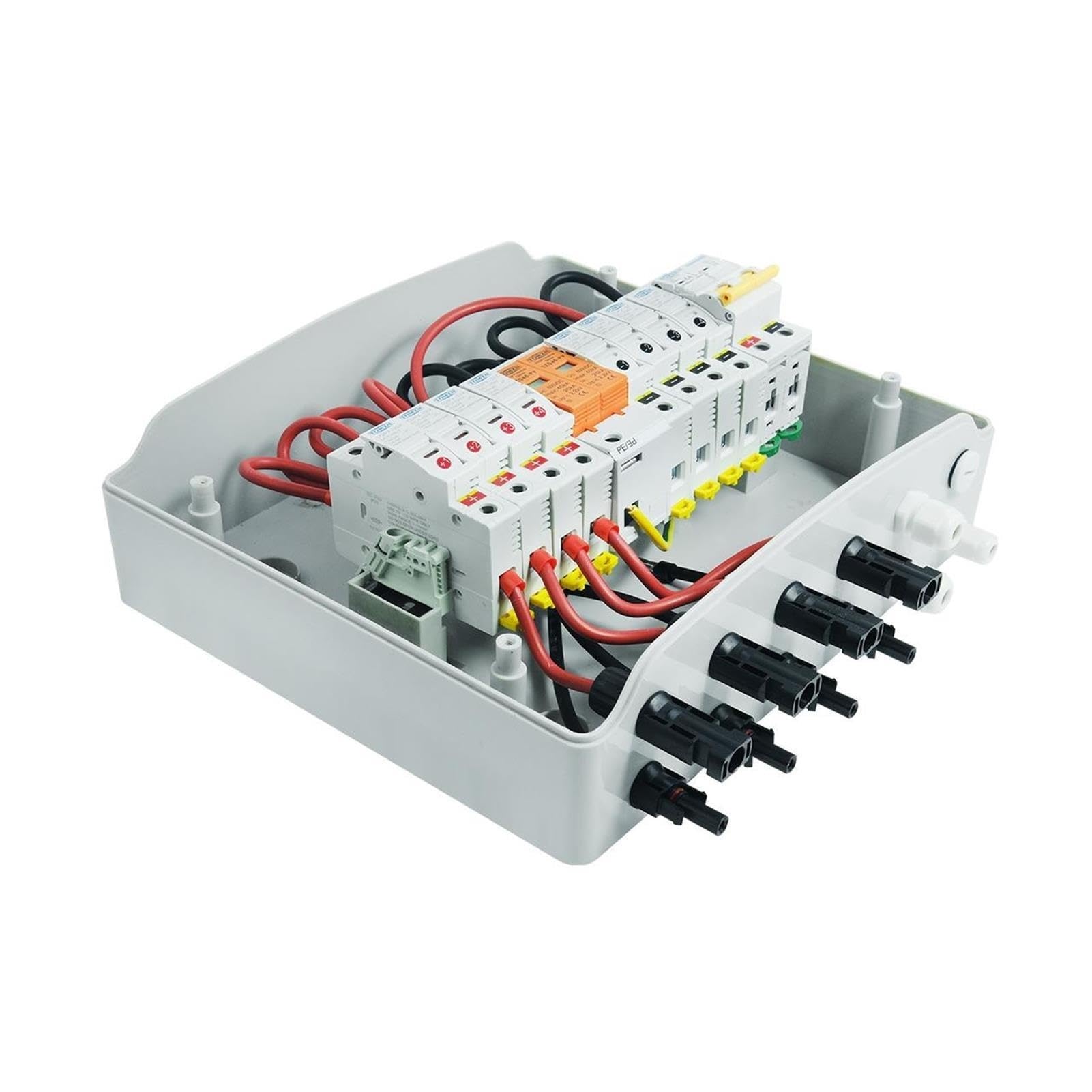 Scatola impermeabile MCB con fusibile DC 600 V 4 ingressi 1 uscita IP65 12 vie(25A DC MCB)