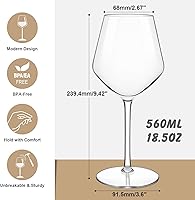 Vista 3 de MICHLEY Copas de vino flotantes para piscina, irrompibles, de plástico Tritan con tallo junto a la piscina, tazas flotantes de 18.5 onzas, aptas