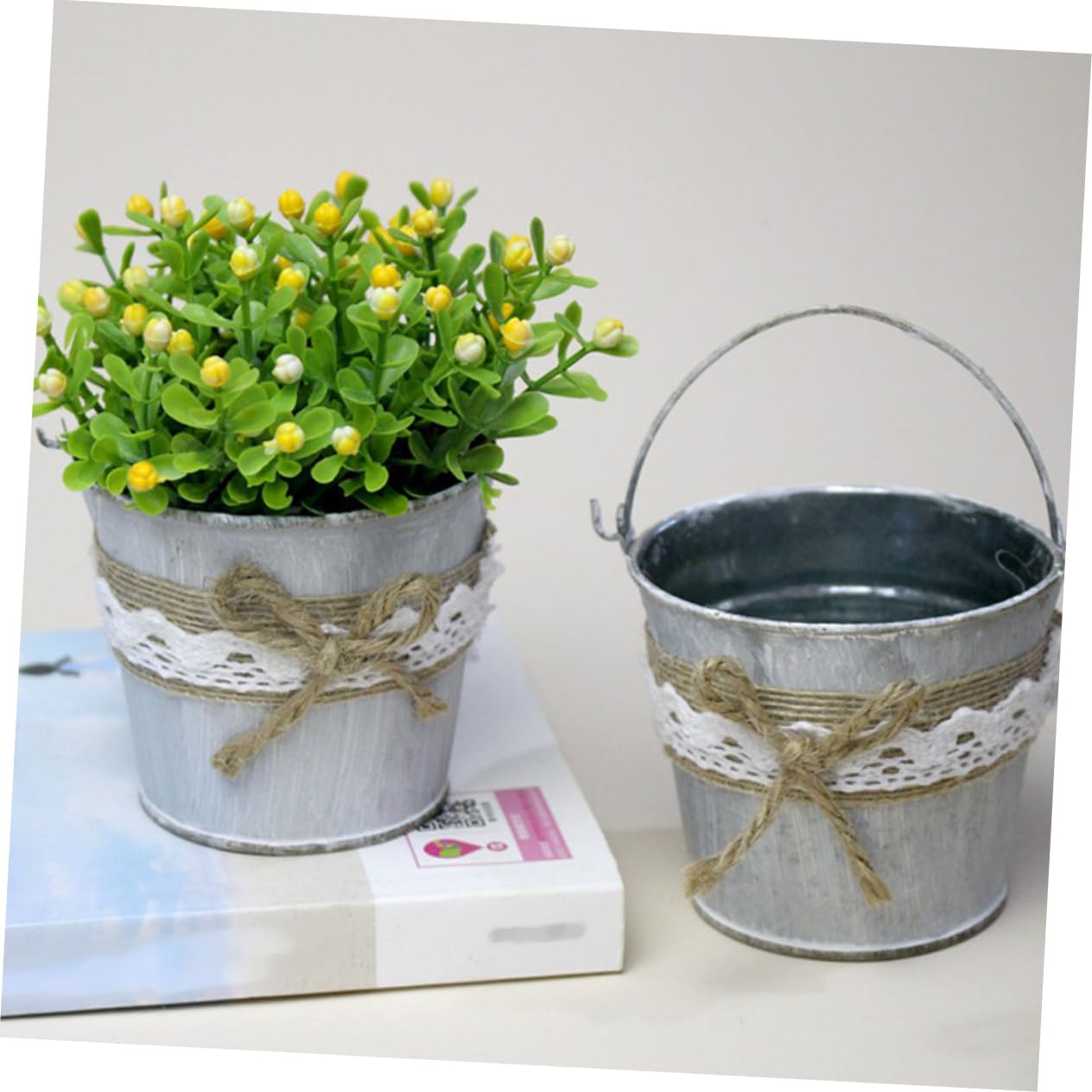 Zinn-Blumentopf Quadratisch – Vintage Look, Ca. 23x15x11 Cm, Für Sukkulenten & Deko