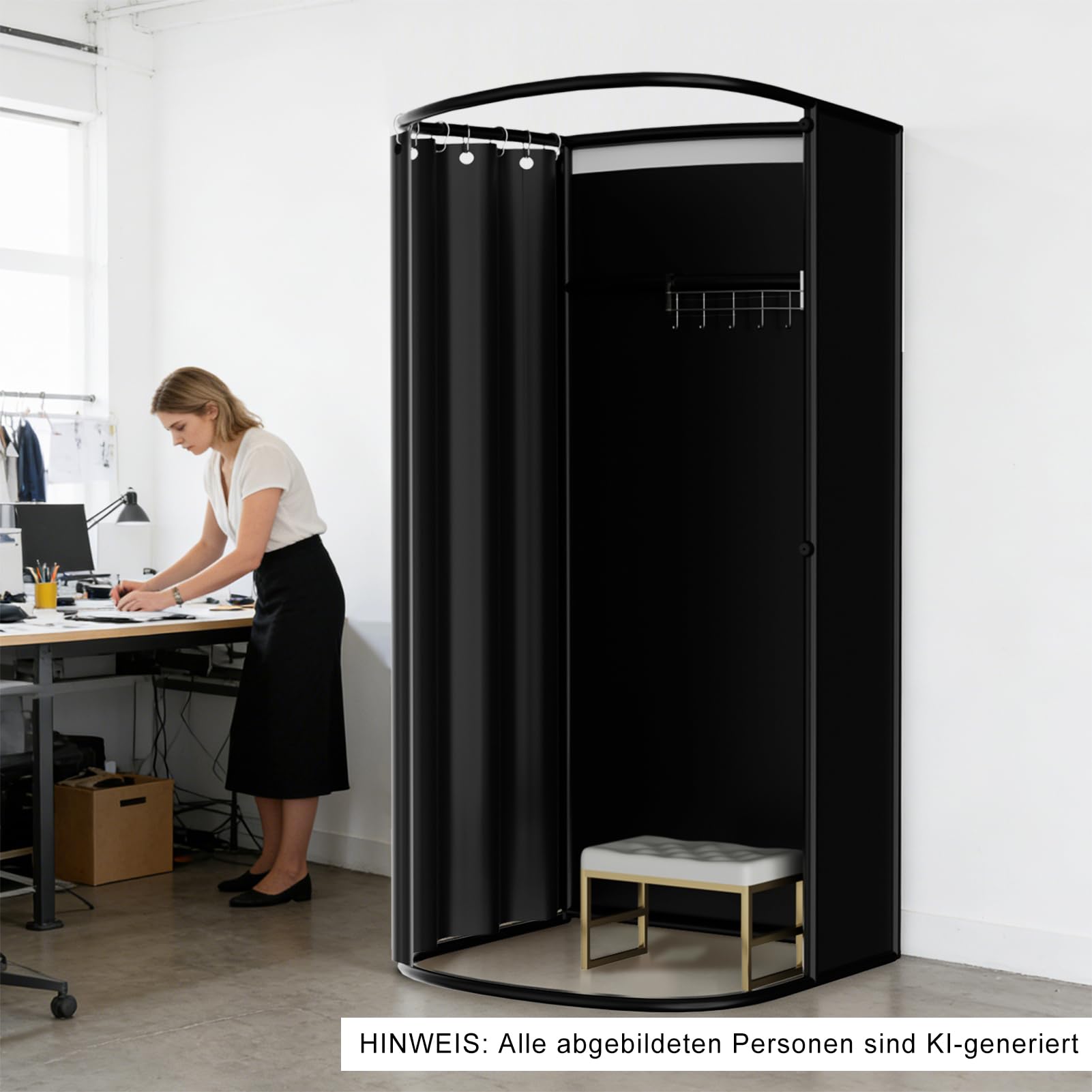 Umkleidekabine Freistehend, U-Form Bewegung Spur Umkleideraum, Bodenstehende Tragbarer Sichtschutz, Schattierung umkleide Öse Eisenhalterung, für Büro Einkaufszentrum