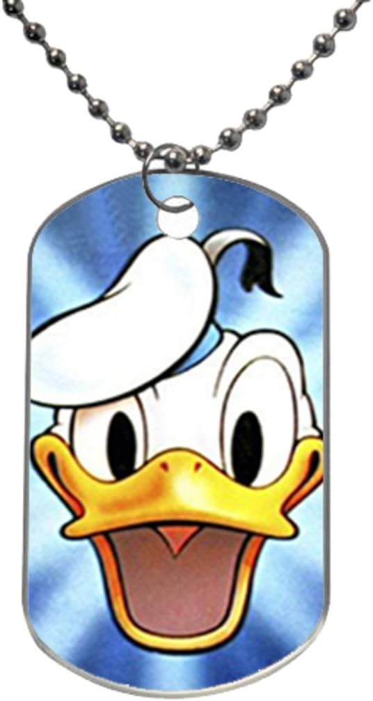 Jill Mill Till Disney Donald Duck Image Custom Personalized Aluminum Dog Pet Tag,Comes with 30" inches Beads Chain