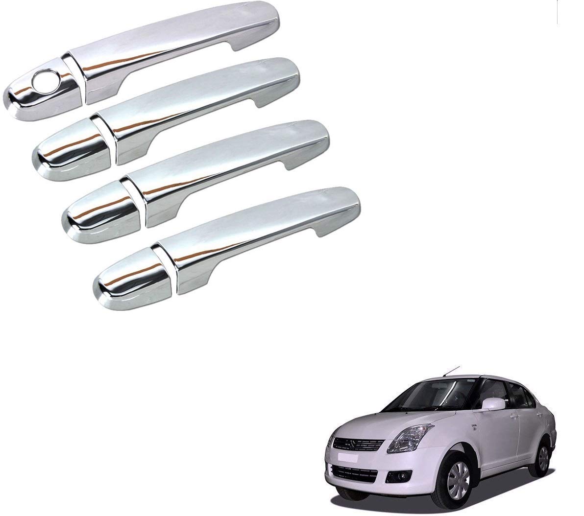 Kozdiko Chrome Handles Door Latch Cover Set of 4 Pcs for Maruti Suzuki