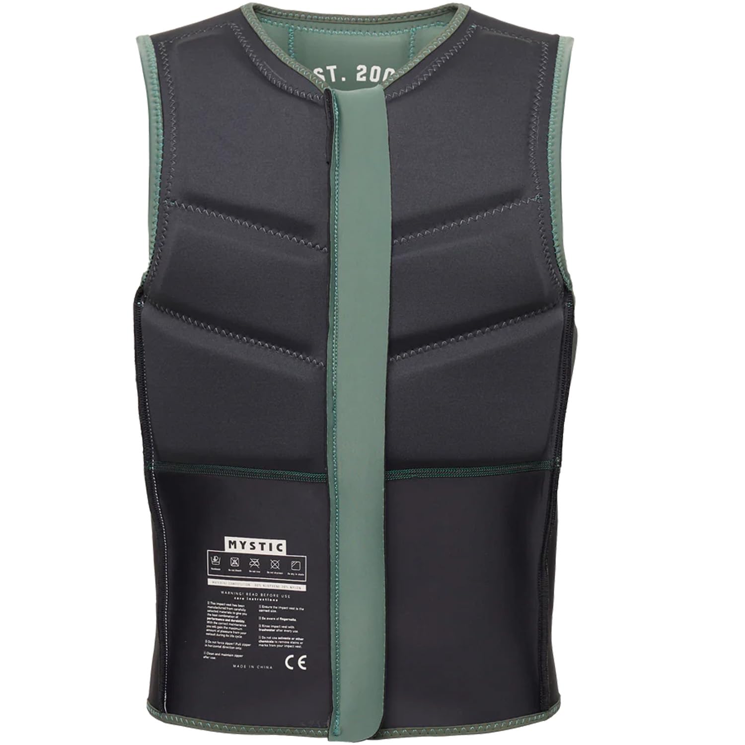 Mystic Mens Star Front Zip Impact Vest Dark Olive M
