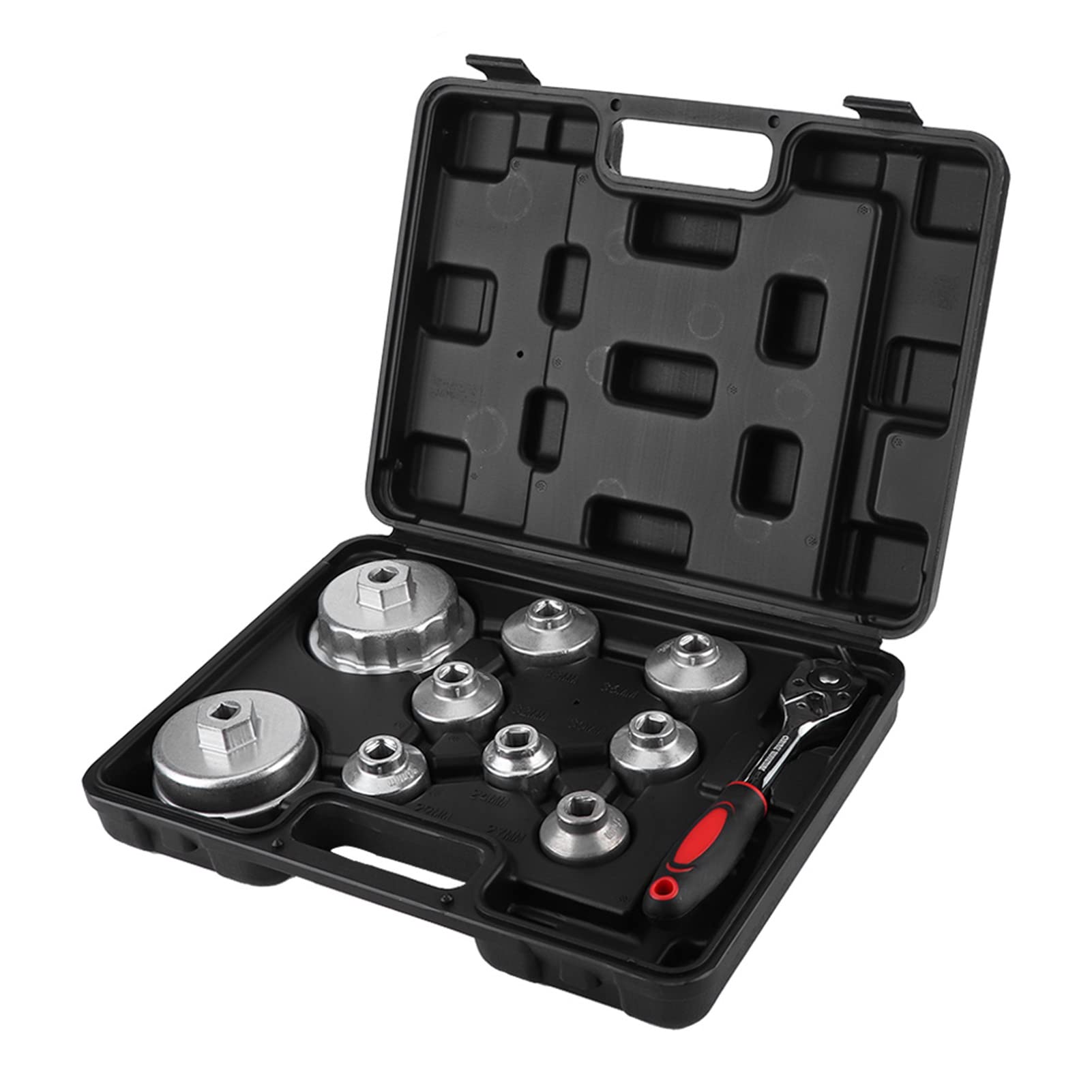 Hidyliu Juego de Llaves Universales para Filtro de Aceite, Extractor de Enchufes de Cromo Vanadio Duradero para Varios Vehículos, 10 Uds.