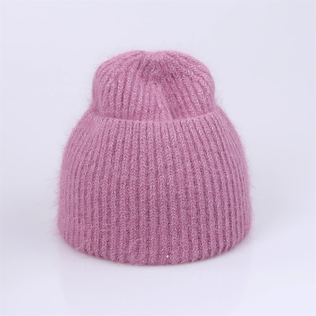 Automne Hiver Cheveux Hiver Chapeau Chaud Bonnets Chapeaux Décontracté Femmes Solide Adulte Cachemire Tricoté Bonnet Chapeau Avec Fil Brillant