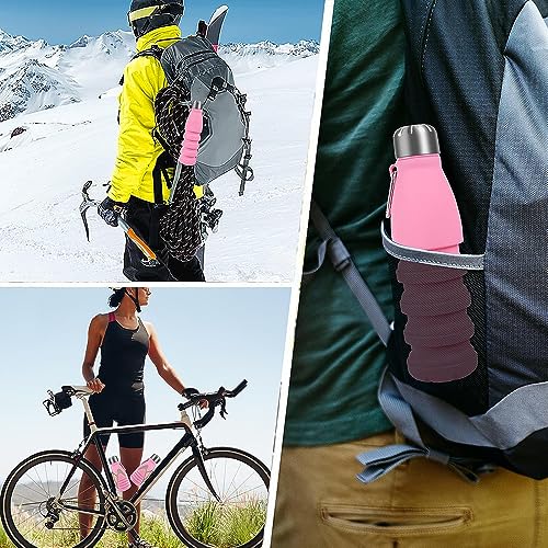 YverLand 550ml Collapsible Conical Water Bottle for Adult with Stainless Steel Stopper Sports Water Bottle for Kids Boys Girls Football Basketball (Blue Black) - Image 3