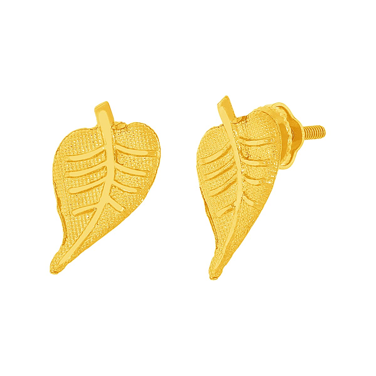 WHP JEWELLERS Daily Essentials Leaf Yellow Gold Earrings for Women | 22 Carat Gold Earrings 916 | Gold Earrings Set | Gold Studs for Women | Womens Fashion Jewellery | Great for Gifting (B0C9X3RMWZ) Amazon Price History, Amazon Price Tracker