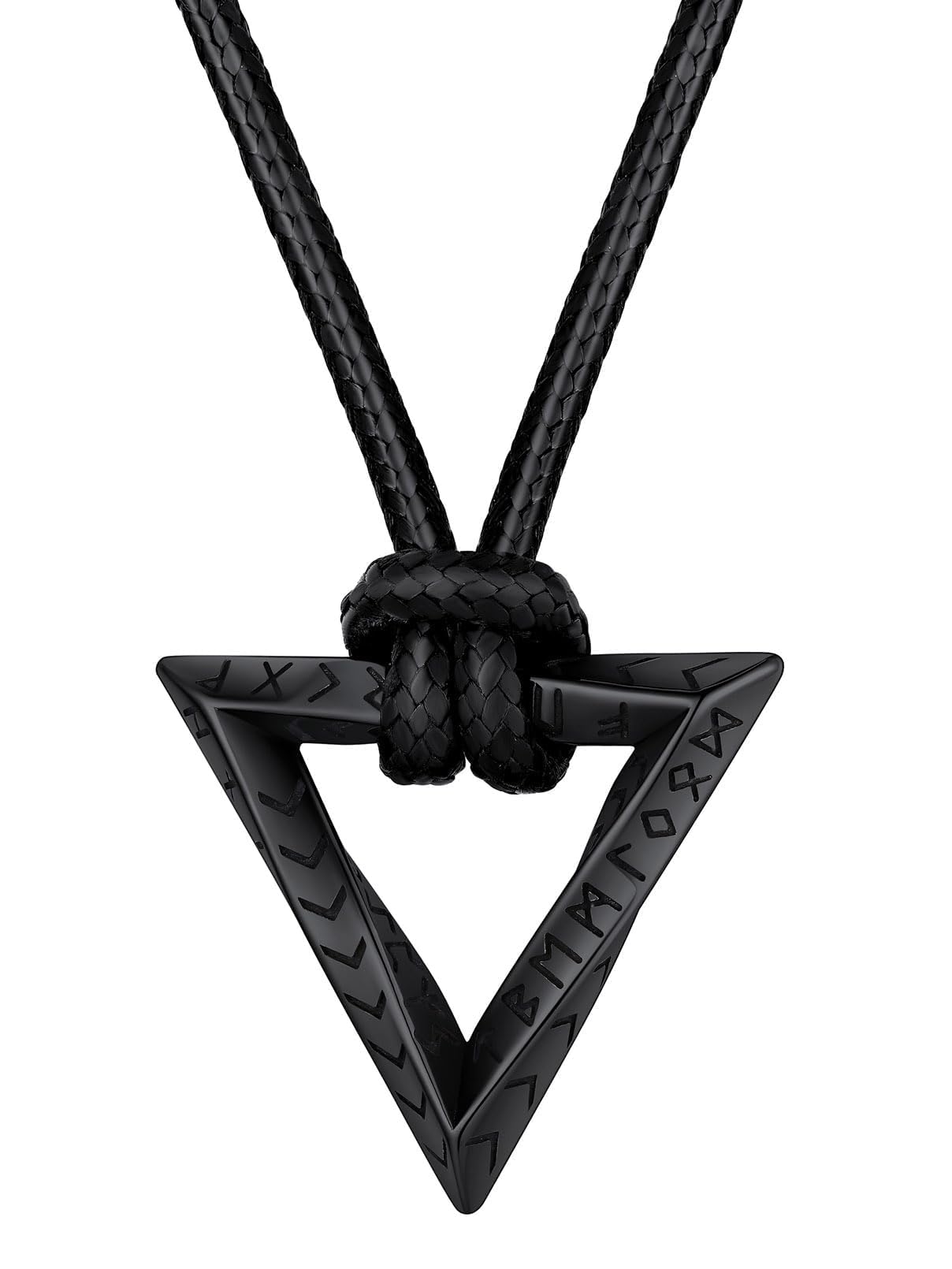 FaithHeartNorse Viking Rune Necklace with Adjustable Braided Leather/Stainless Steel Rope Chains for Men Women, Vintage Amulet Jewelry Gift with Delicate BoxRecycled Claim Standard Blended