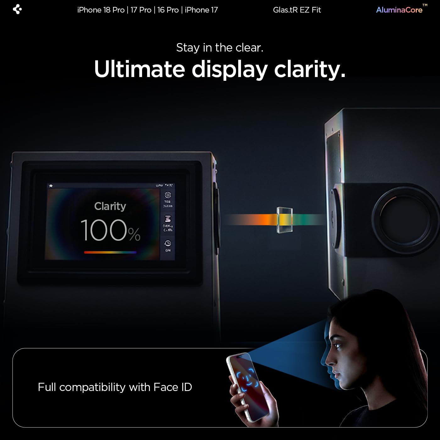 Spigen EZ Fit Tempered glass for iPhone 18 Pro / 17/17 Pro / 16 Pro — Amazon image 6