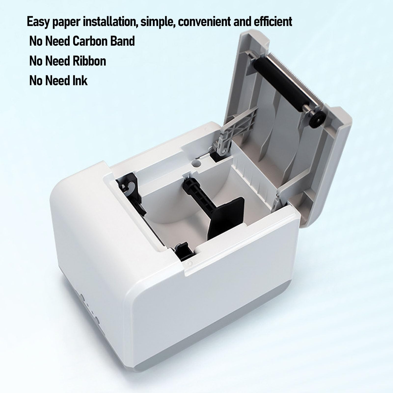 ViaGasaFamido Stampante Termica USB Stampante Termica per Etichette a Doppia connettività con velocità 100 Mm/s per la Stampa di Codici a Barre del Negozio di Abbigliamento del Ristorante (Spina