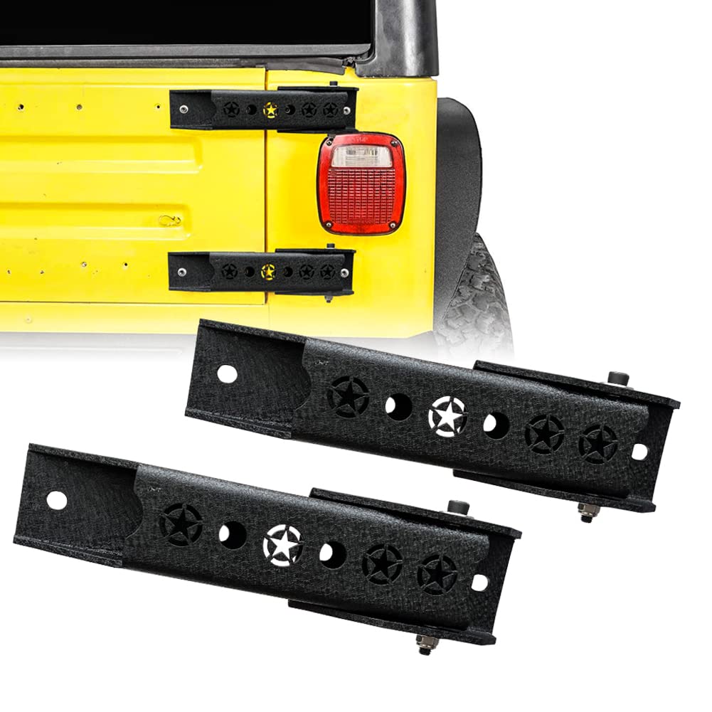 Wrangler Steel Heavy Duty Reinforc Tailgate Hinge Set Compatible with 1997-2006 Jeep Wrangler TJ Unlimited