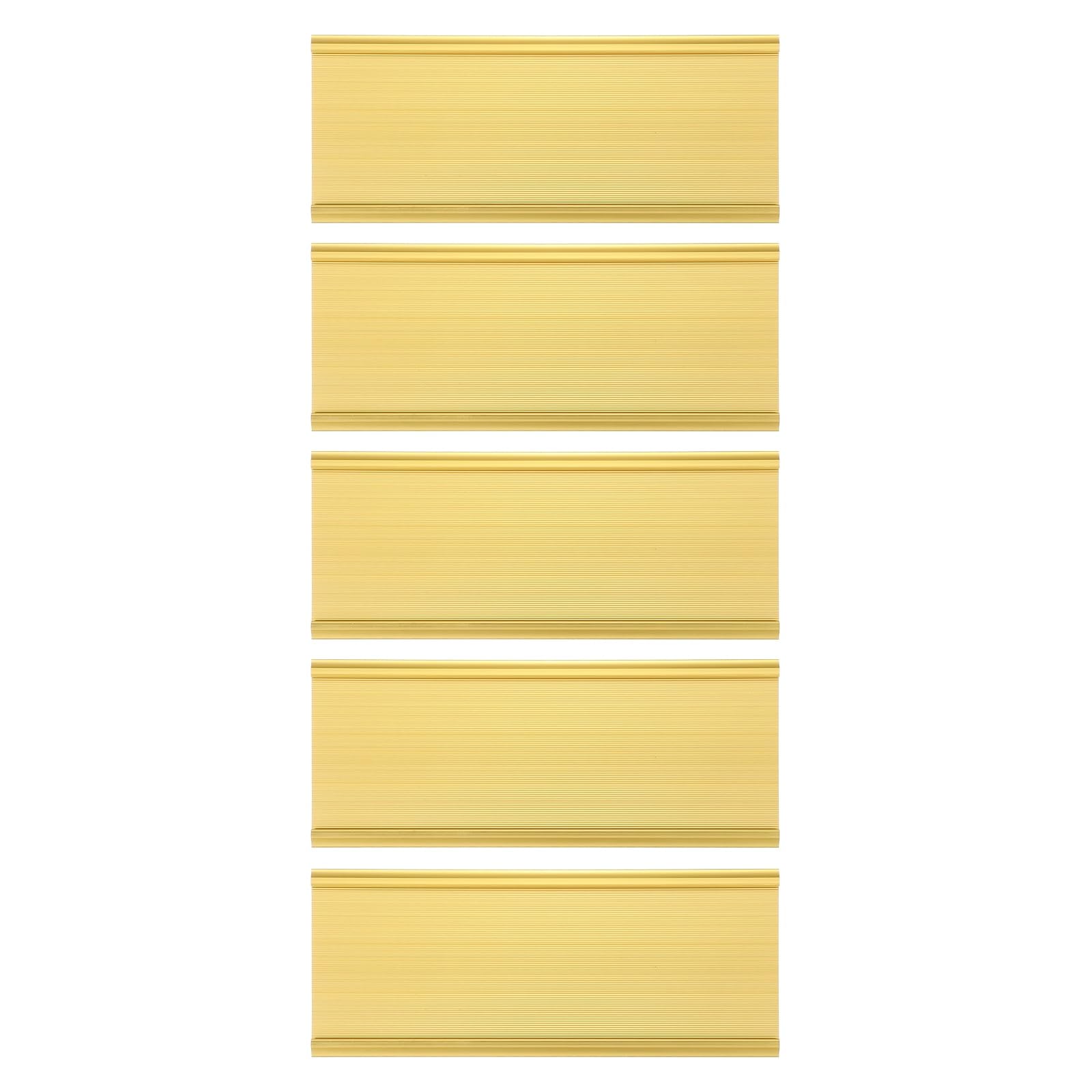 PATIKIL 5 Pack Nameplate Holder for Door or Wall, Aluminum Name Plate Suitable 3.2x9.4" Image for Office Business Meeting Room, Gold