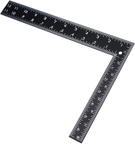 Utoolmart Leather Craft - Regla cuadrada de medición de acero inoxidable templado pequeño para manualidades, herramientas de costura hechas a mano,