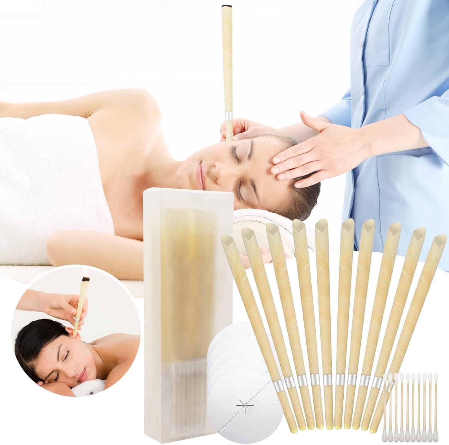 MRTURK REVHQ 10PCS Ear Cleansing Tool Set, Ear Pick Ear Wax Removal Kit, 10PCS Ear Curette Ear Wax Removal Tool Clear, Yellow