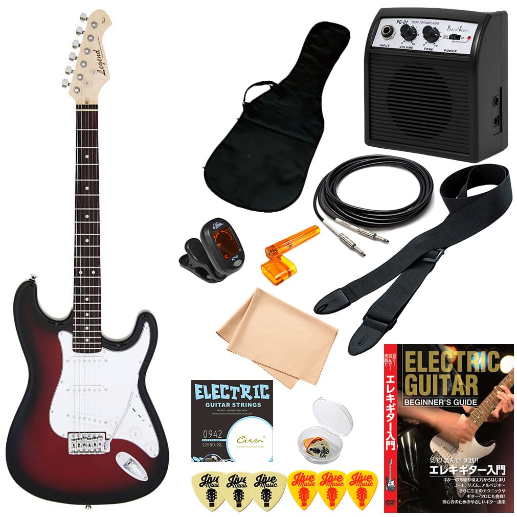 Amazon | エレキギター 初心者セット 12点 Legend LST-Z RBS ストラト