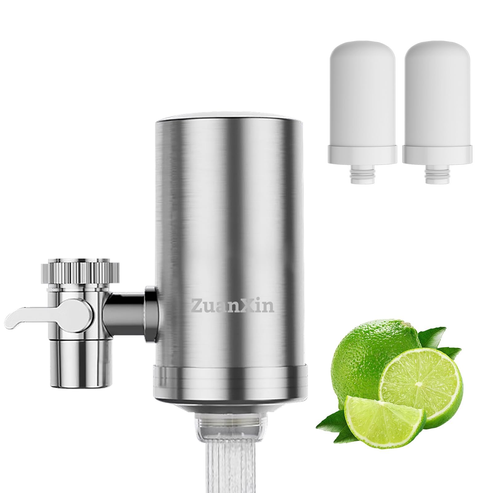 ZuanXin Water Filter for Sink Faucet, Stainless Steel Water