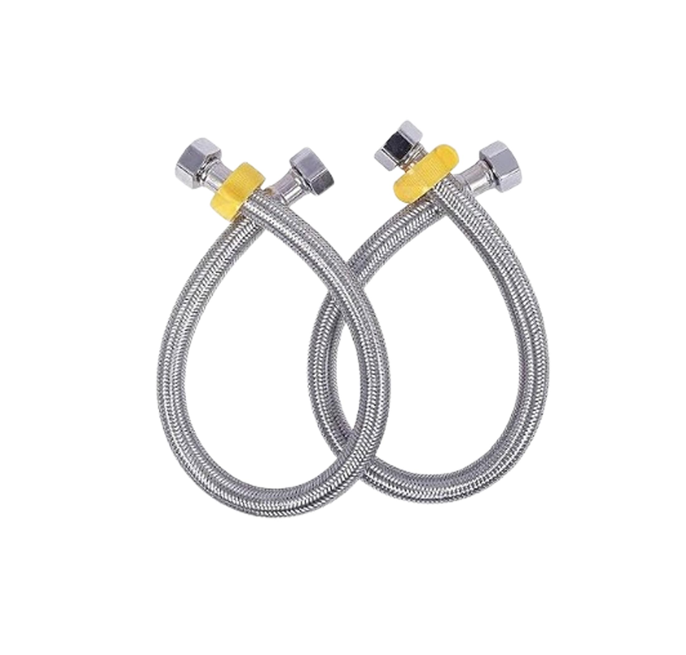BHANMATI SANITARY ITEMS Stainless Steel Connection Pipe For Geyser/Connection Pipe For Wash Basin/Cistern Connection Pipe (Silver, 24 Inch) - Pack of (2) (B0B9BJTPJ6) Amazon Price History, Amazon Price Tracker