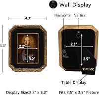 Vista 7 de Marco de fotos pequeño vintage marrón rústico de 2.5 x 3.5 pulgadas y mini marco de fotos negro y dorado antiguo de 2.5 x 3.5 pulgadas, paquete