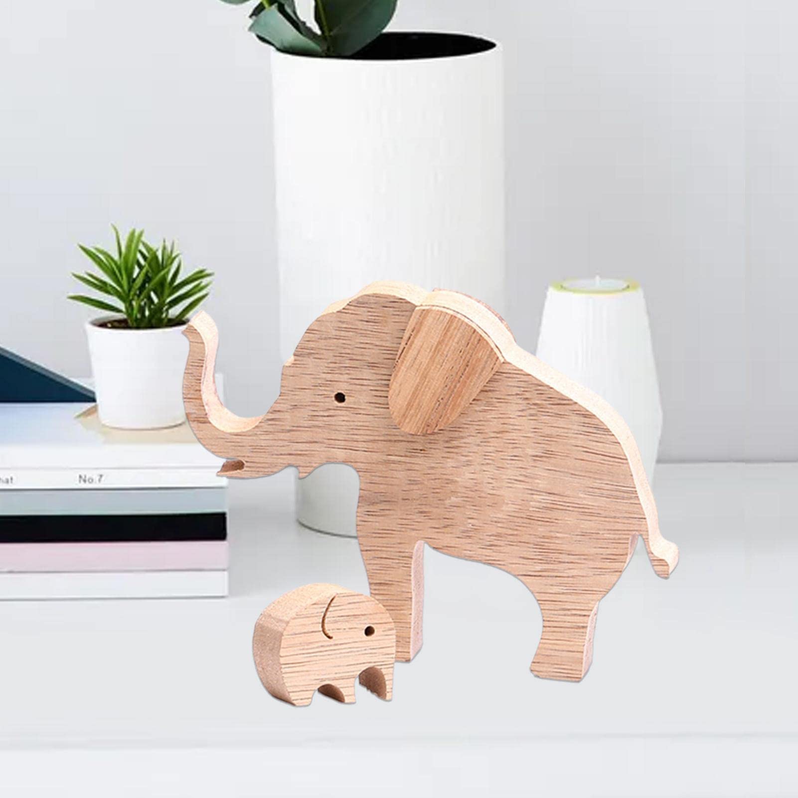 Amazon.co.jp: 象の母と子の装飾-象の彫刻アート装飾工芸品|動物の彫像