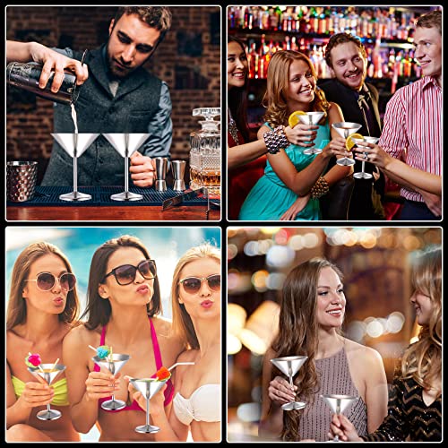 12 Pcs Stainless Steel Martini Glasses 8.5Oz Shatterproof Metal Cocktail Glasses Reusable Metal Wine Glasses 18/8 Mirror Polished Surface Stemware For Rv, Bar, Anniversary, Wedding, Party (Silver) #TOP6